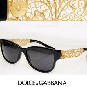 Dolce & Gabbana Sunglasses with Black Frame and Gold Detailing